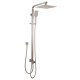10 inch 250mm Square Brushed Nickel Twin Shower Set Top/Bottom Inlet